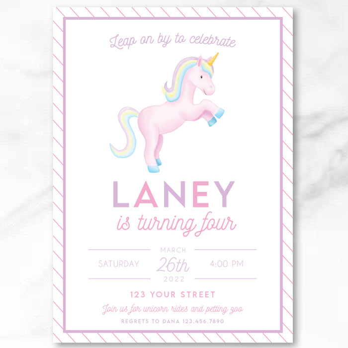 Unicorn Birthday Invitations