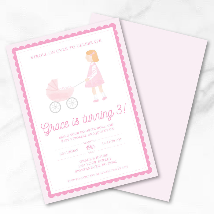 Stroller Birthday Invitations