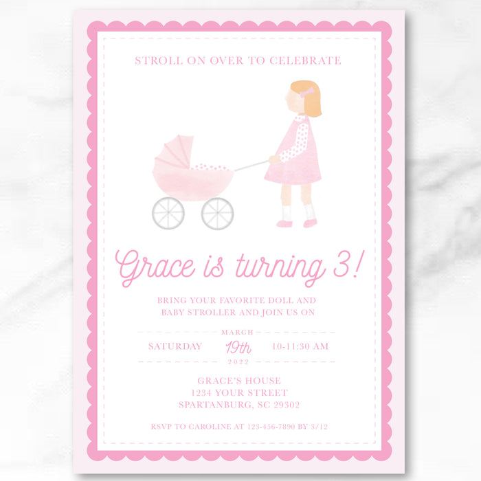 Stroller Birthday Invitations