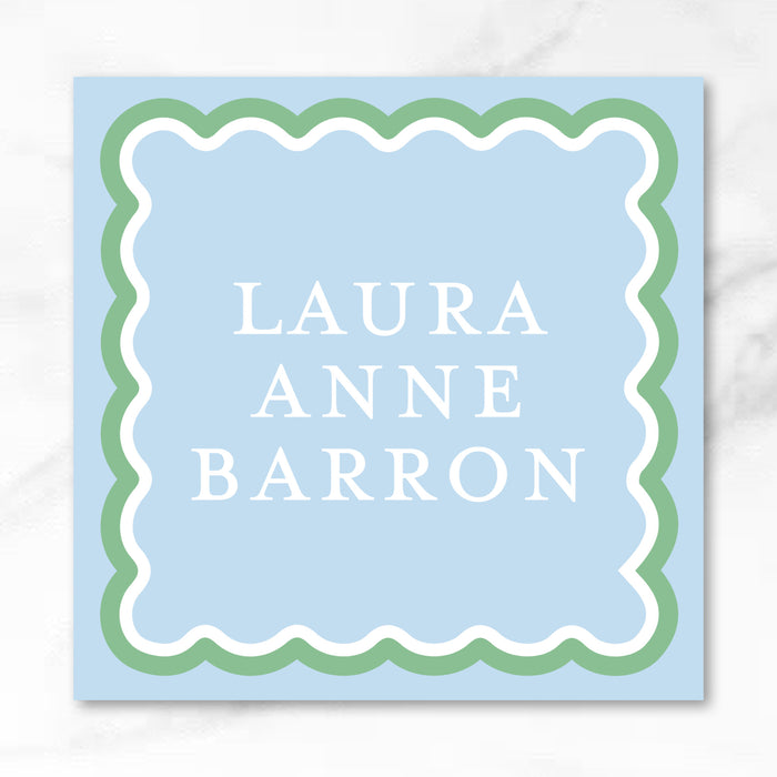 Blue|Green Scallop Calling Card