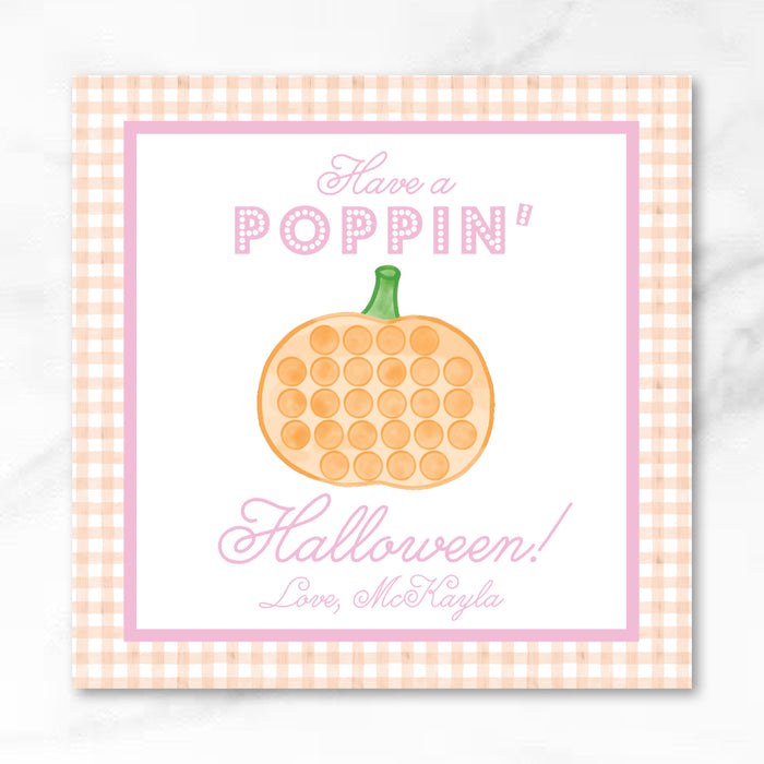 Poppin' Pumpkin Pink Halloween Tags