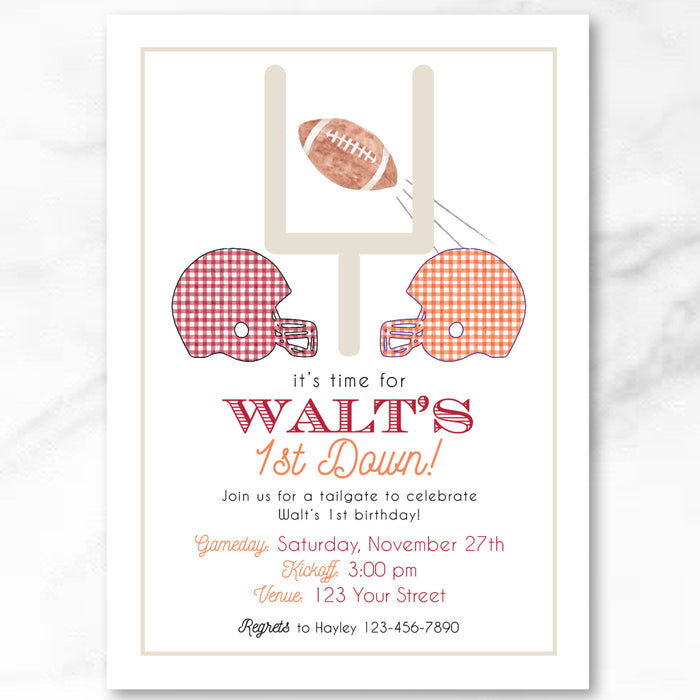 Football Birthday Invitations - Double Helmet