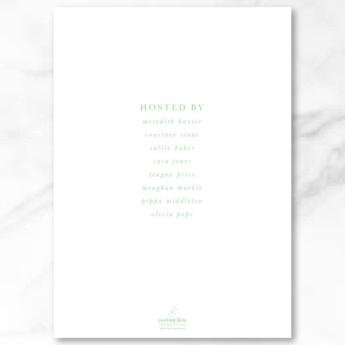 Green Carriage Shower Invitations