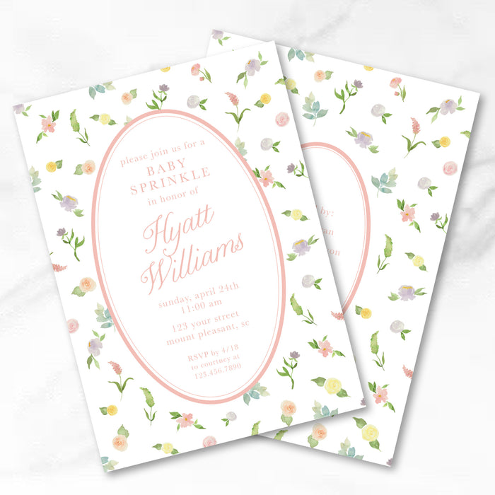 Watercolor Floral Shower Invitations