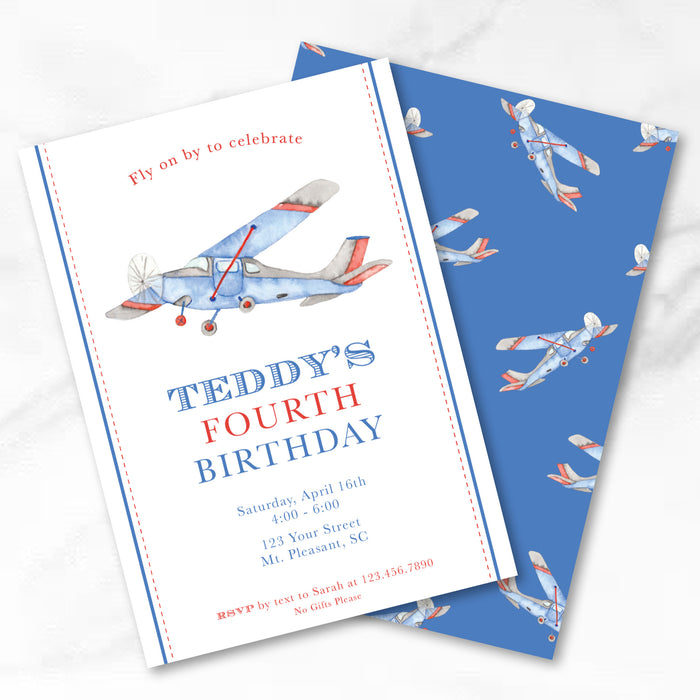 Airplane Birthday Invitations