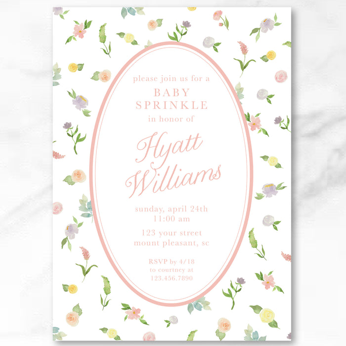 Watercolor Floral Shower Invitations