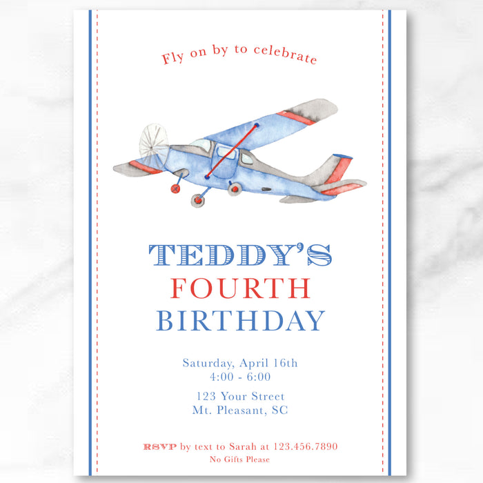 Airplane Birthday Invitations