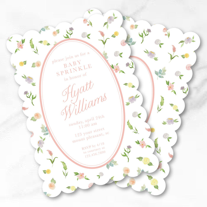 Watercolor Floral Shower Invitations