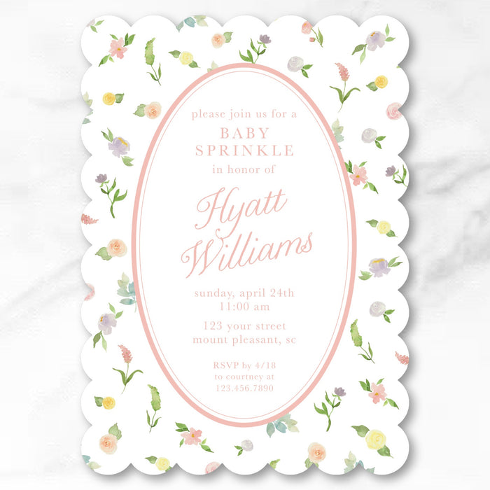 Watercolor Floral Shower Invitations