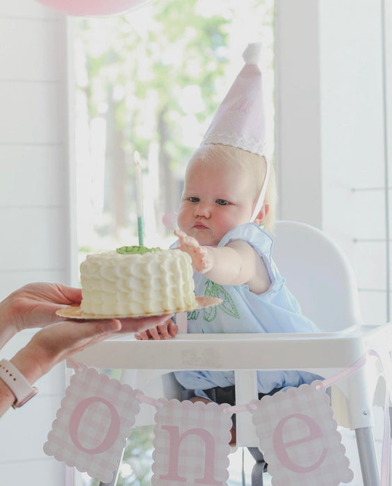Gingham ONE High Chair Banners