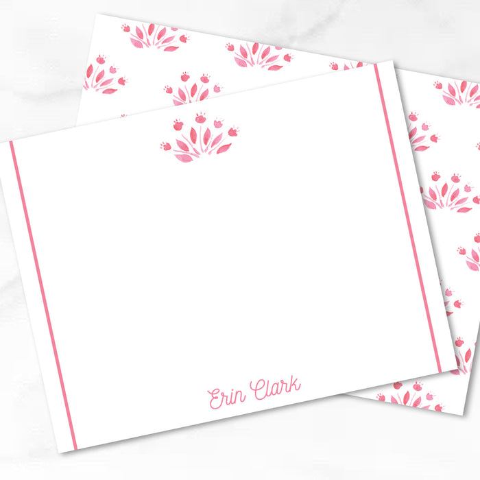 Pink Watercolor Floral Stationery