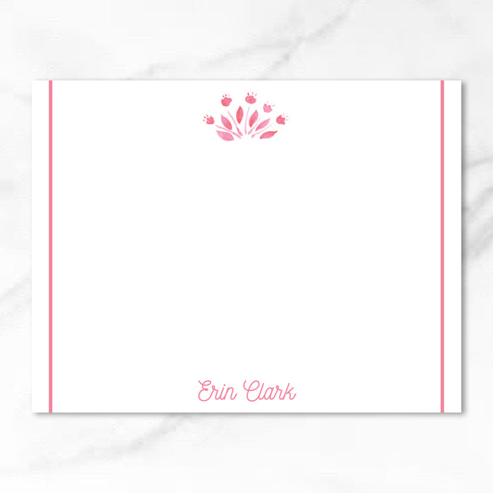 Pink Watercolor Floral Stationery