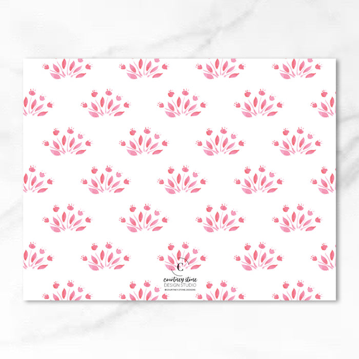 Pink Watercolor Floral Stationery