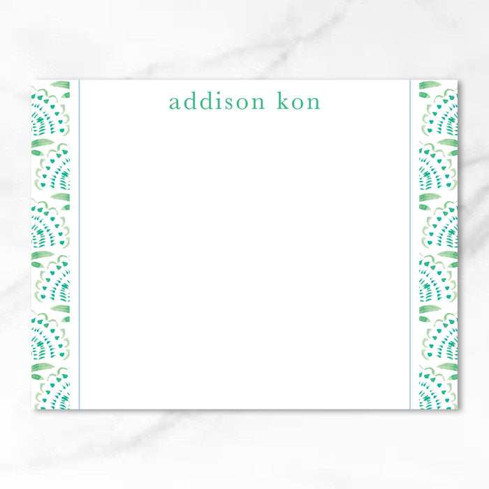 Emerald Watercolor Floral Stationery