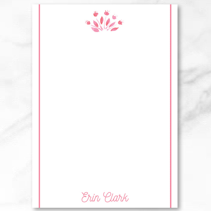 Pink Watercolor Floral Notepad