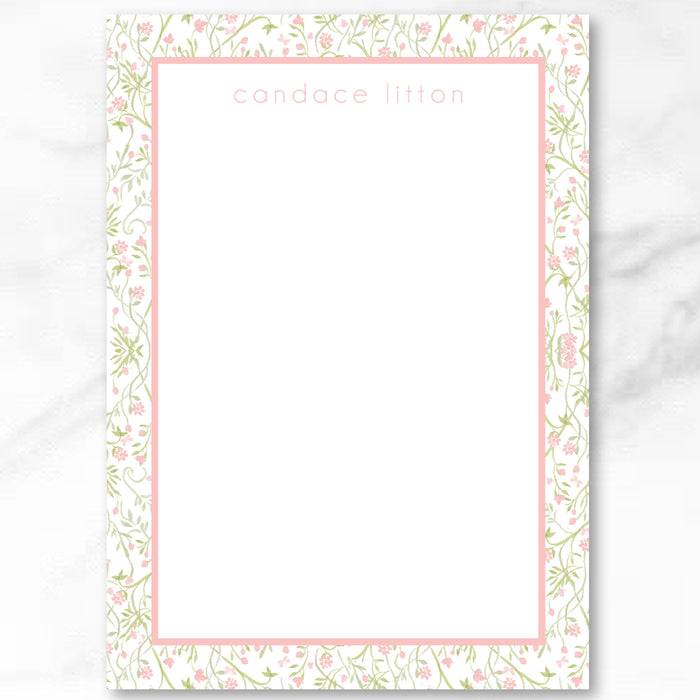 Pink Garden Vine Notepad