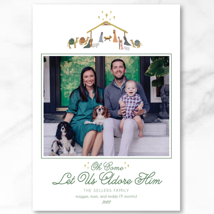 'Let Us Adore Him' Nativity Holiday Card