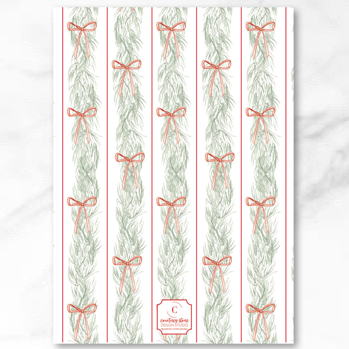 Dainty Bow Garland Holiday Card