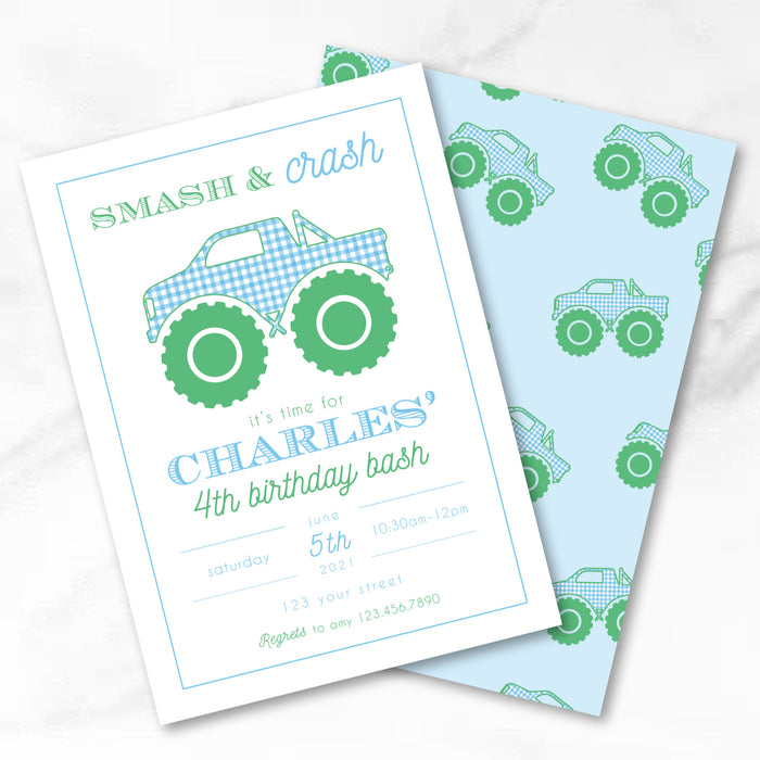 Monster Truck Birthday Invitations