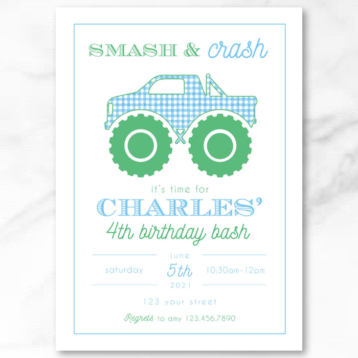 Monster Truck Birthday Invitations