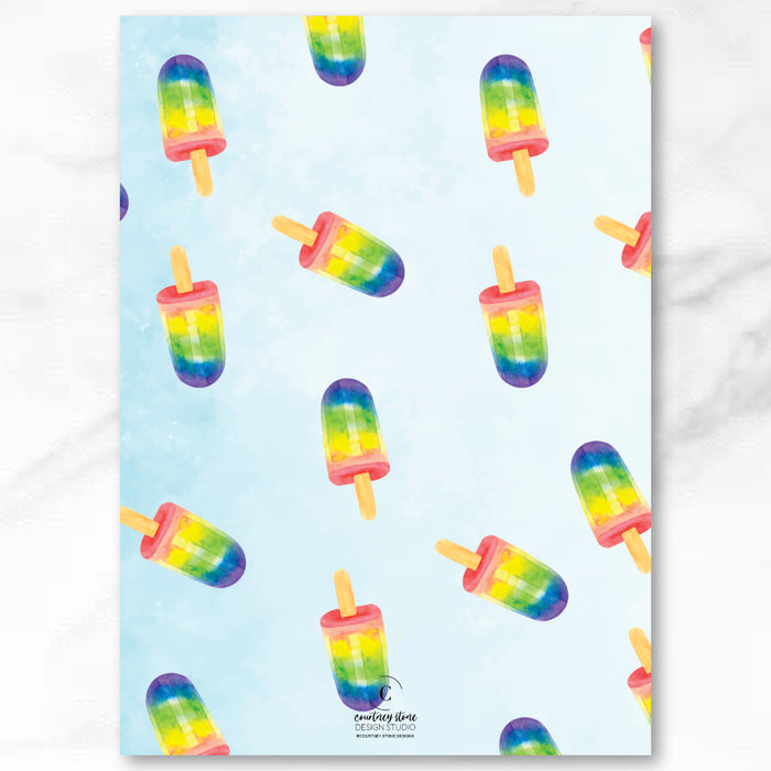 Rainbow Popsicle Birthday Invitations