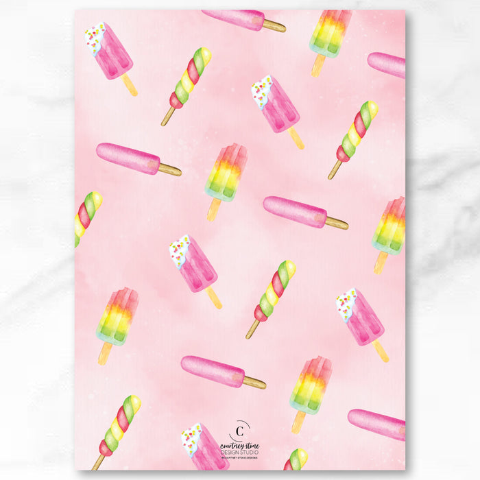 Pink Popsicle Birthday Invitations