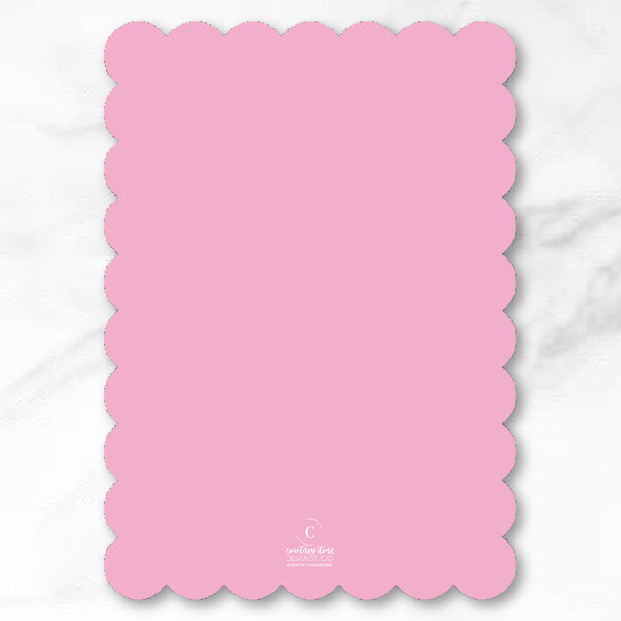 Scallop Trim Cut-Out Birth Announcement - Pink