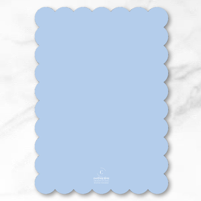 Scallop Trim Cut-Out Birth Announcement - Blue