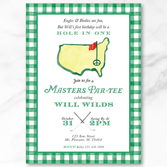 Masters Par-Tee Birthday Invitations