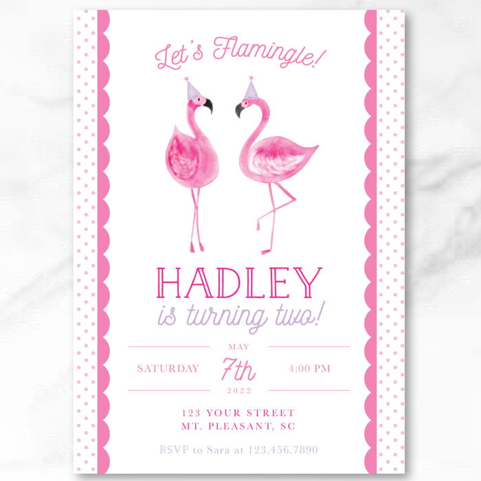 Flamingo Birthday Invitations