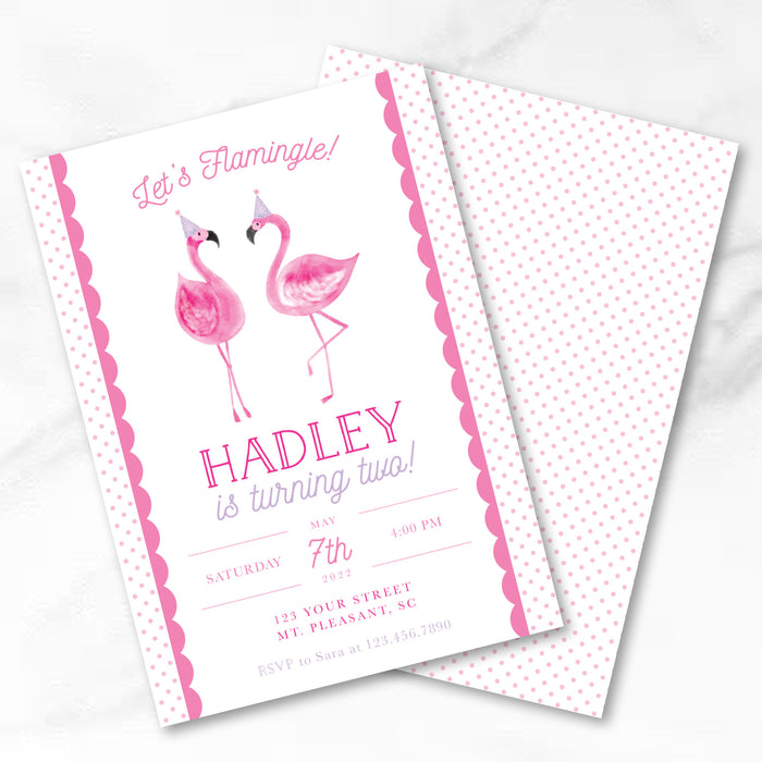 Flamingo Birthday Invitations