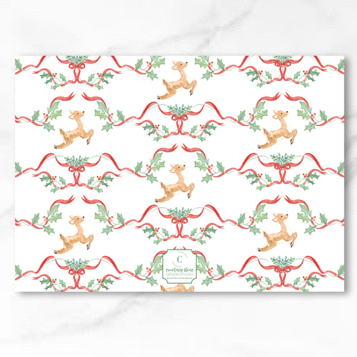 Reindeer Monogram Holiday Card