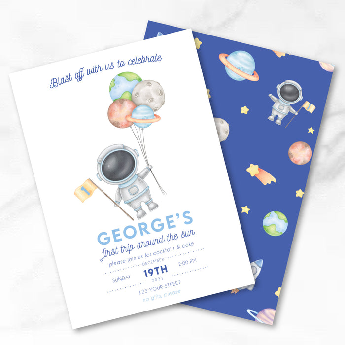 Astronaut Birthday Invitations