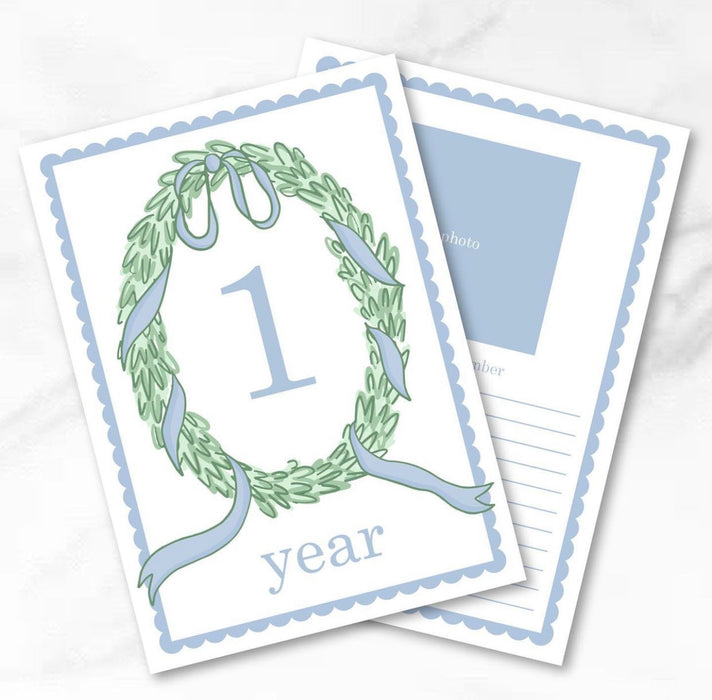 Blue Wreath Milestone Cards