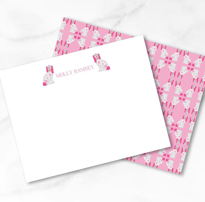 Staffordshire Dog Stationery - Pink