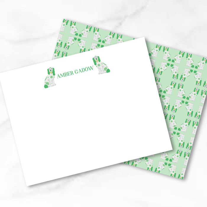 Staffordshire Dog Stationery - Green