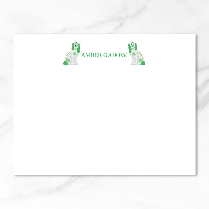 Staffordshire Dog Stationery - Green