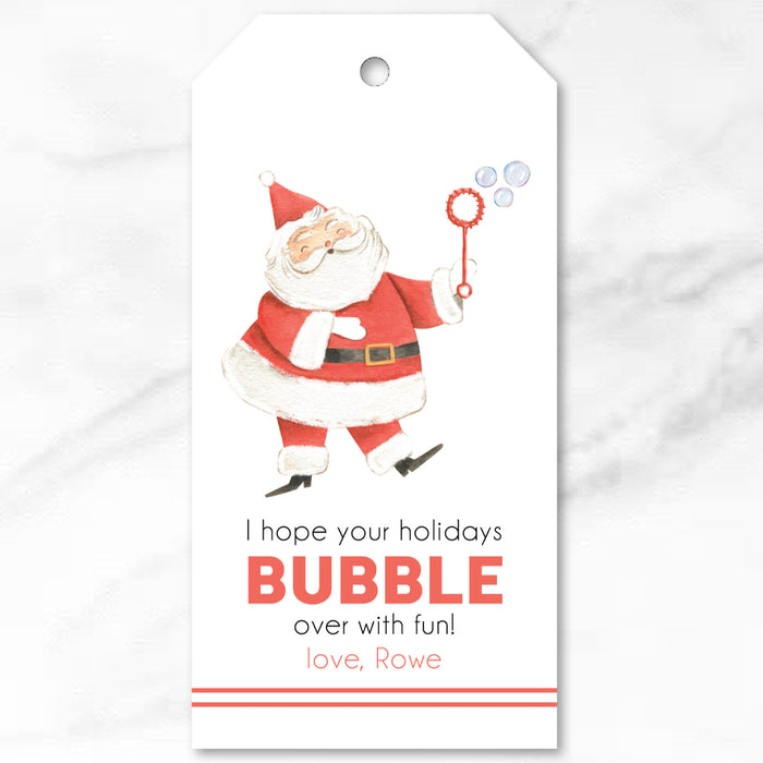 Santa Bubbles Holiday Gift Tags
