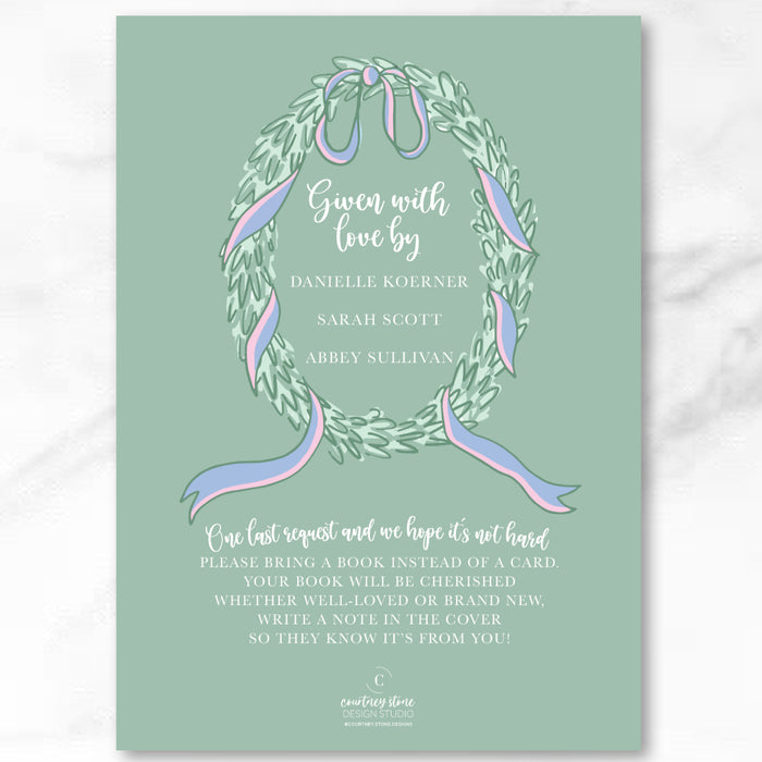 Stork Wreath Shower Invitations