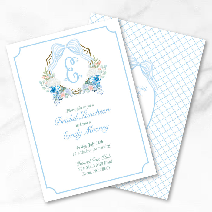 Hydrangea Ginger Jar Crest Shower Invitations