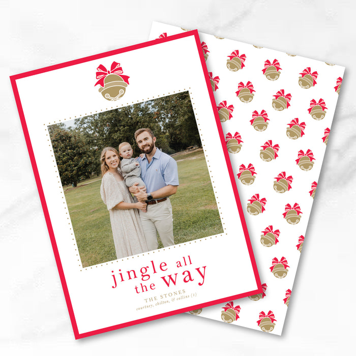 Jingle All The Way Bell Holiday Card - Red