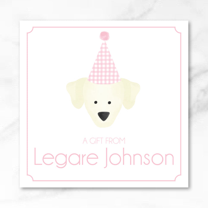 Pink Party Puppy Calling Card