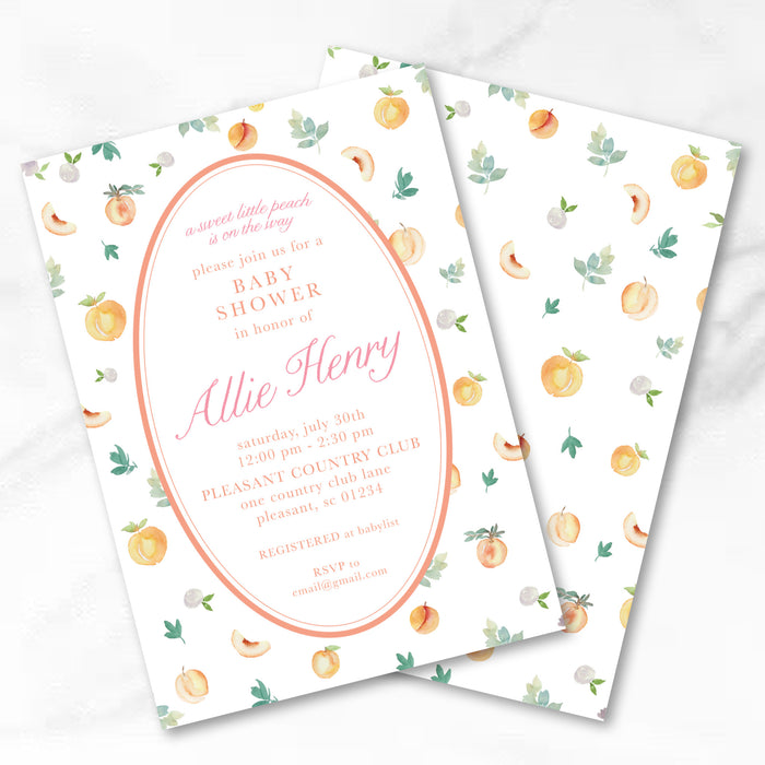 Peach Shower Invitations