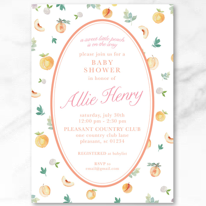 Peach Shower Invitations