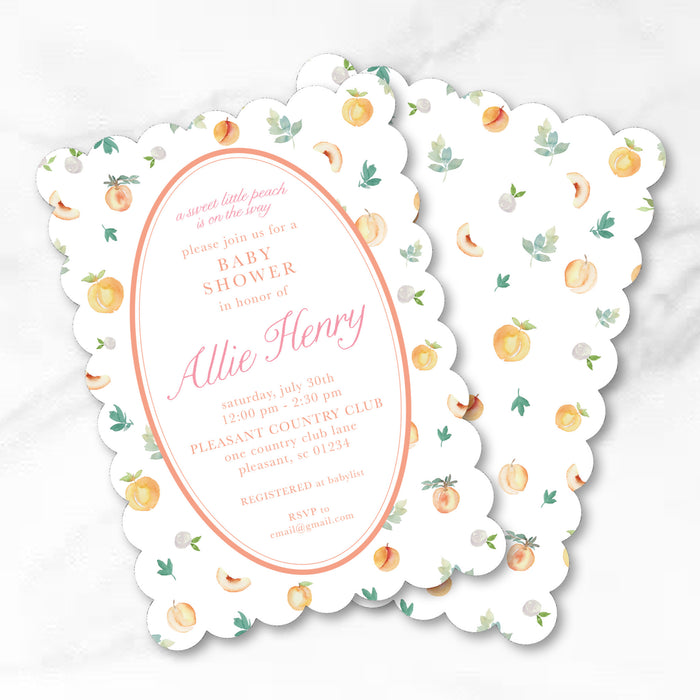 Peach Shower Invitations