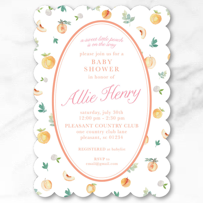 Peach Shower Invitations