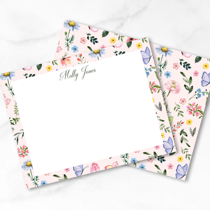 Pink Garden Floral Stationery