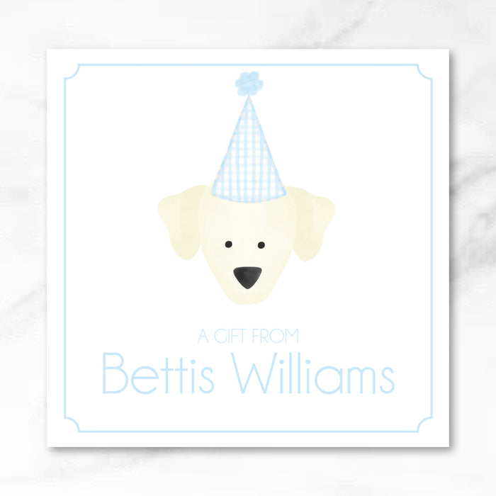 Blue Party Puppy Calling Card