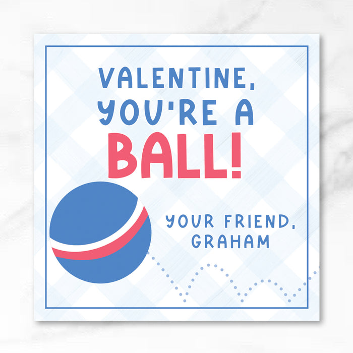 Ball - Blue - Printed Valentine