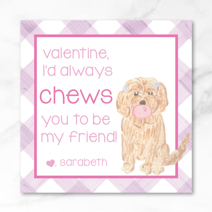 Gum Dog - Pink - Printed Valentine